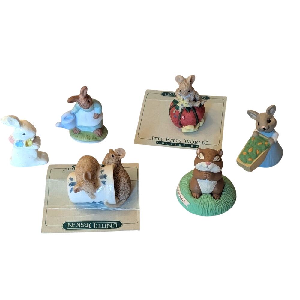 Tiny Miniature Figures: Mice, Rabbits, Chipmunk